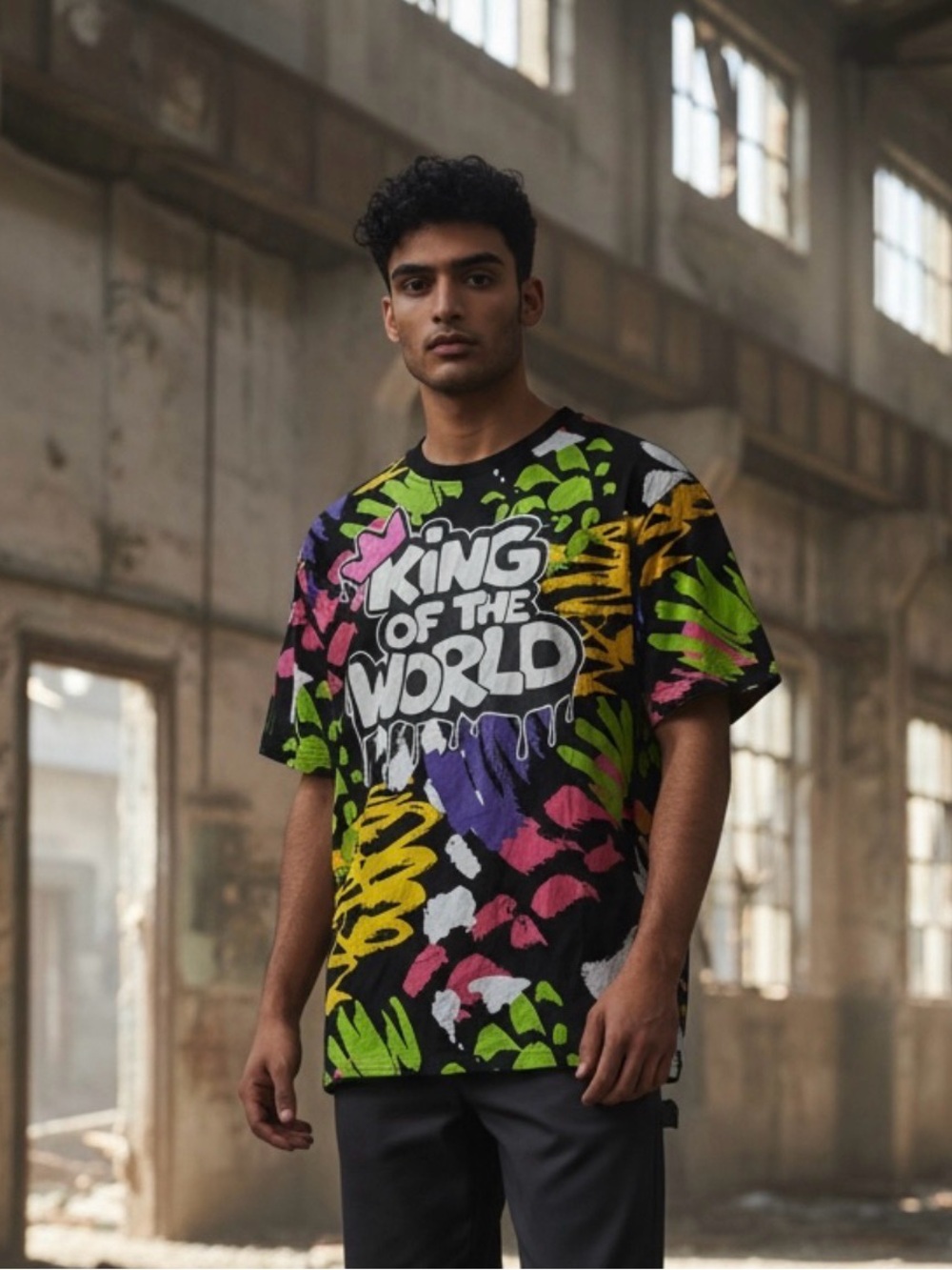 Switch King of the World Graphic Tee — Black Multicolor